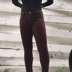 American Eagle Burgundy Mid Rise Jeggings